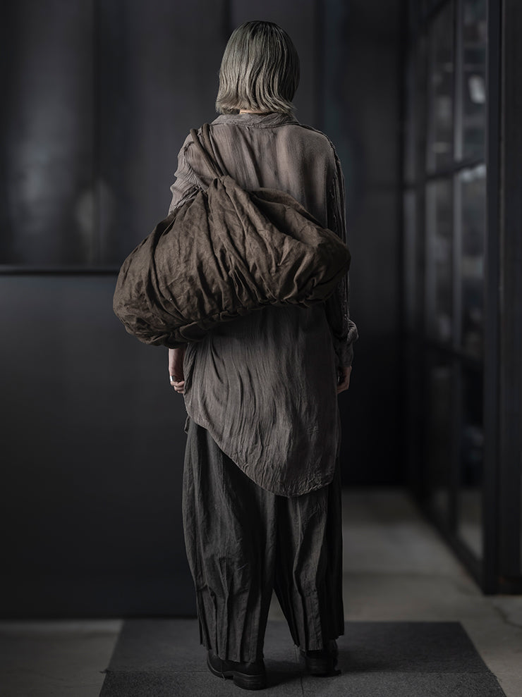 CHIAHUNG-SU<br>UNISEX HAND DYED PLEATED WIDE TROUSER / UNEVEN GREY