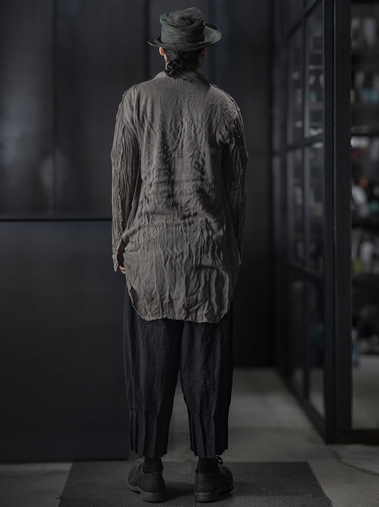 CHIAHUNG-SU<br>UNISEX HAND WOVEN & DYED PLEATED TROUSER / BLACK