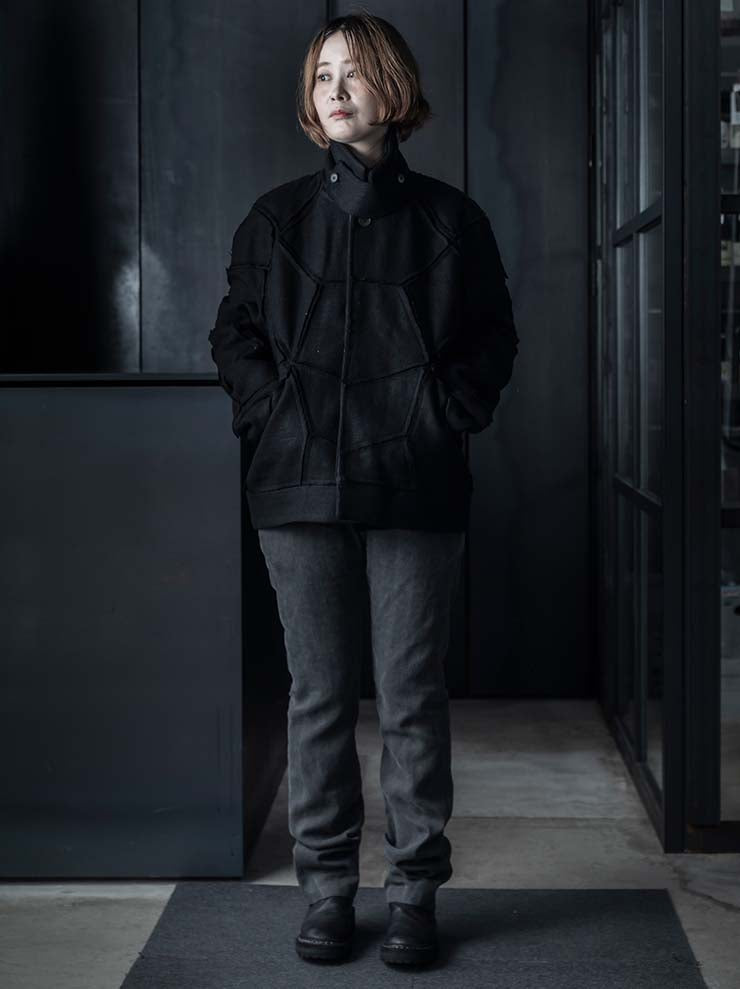 K'ANG<br>UNISEX SANPIETRINI PATCHED BOMBER JACKET / OFF BLACK