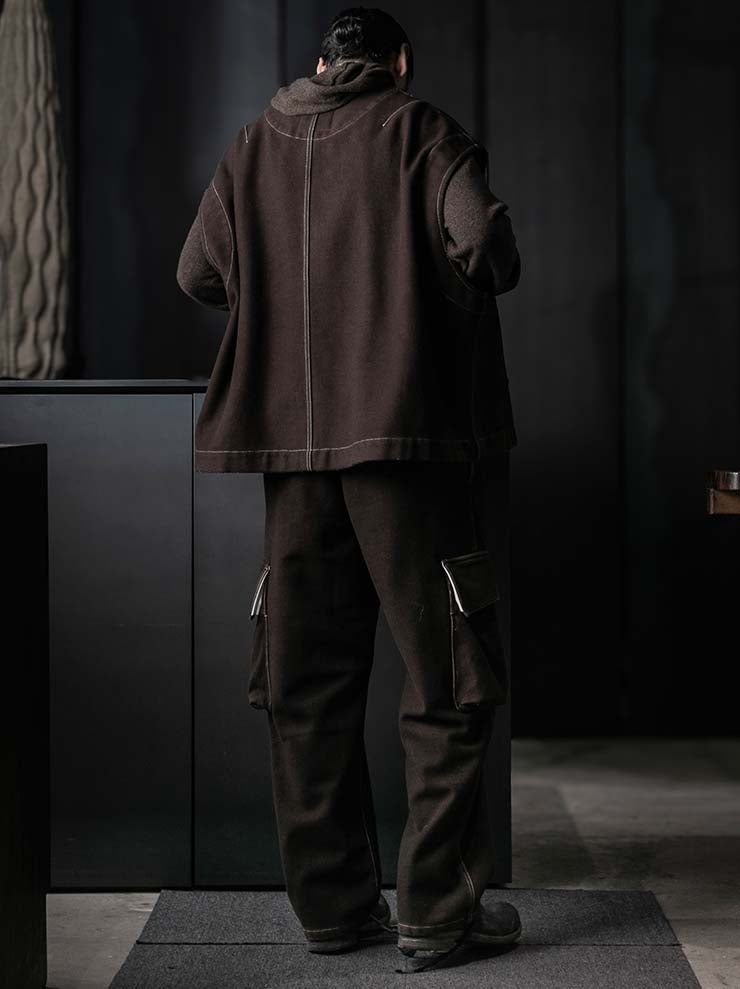 UMA WANG<br>MENS PAXTON PANTS / BROWN