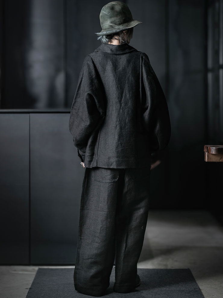 GATHERING<br>UNISEX FARMER JACKET / INDIGO BLACK
