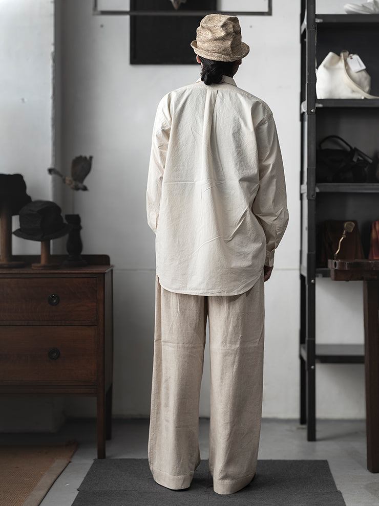 KINYAN LAM<br> UNISEX HAND EMBROIDERED LONG SLEEVE SHIRT / WHITE AND RED