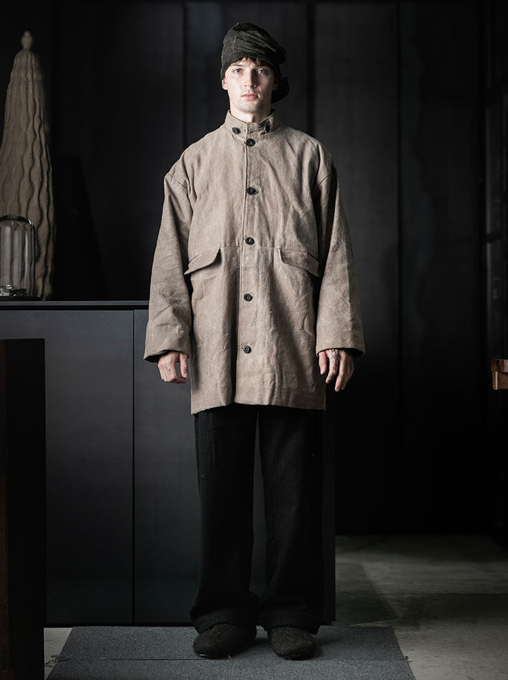 toward(s)<br />WAXED REVERSE CORDUROY PARKA / BEIGE