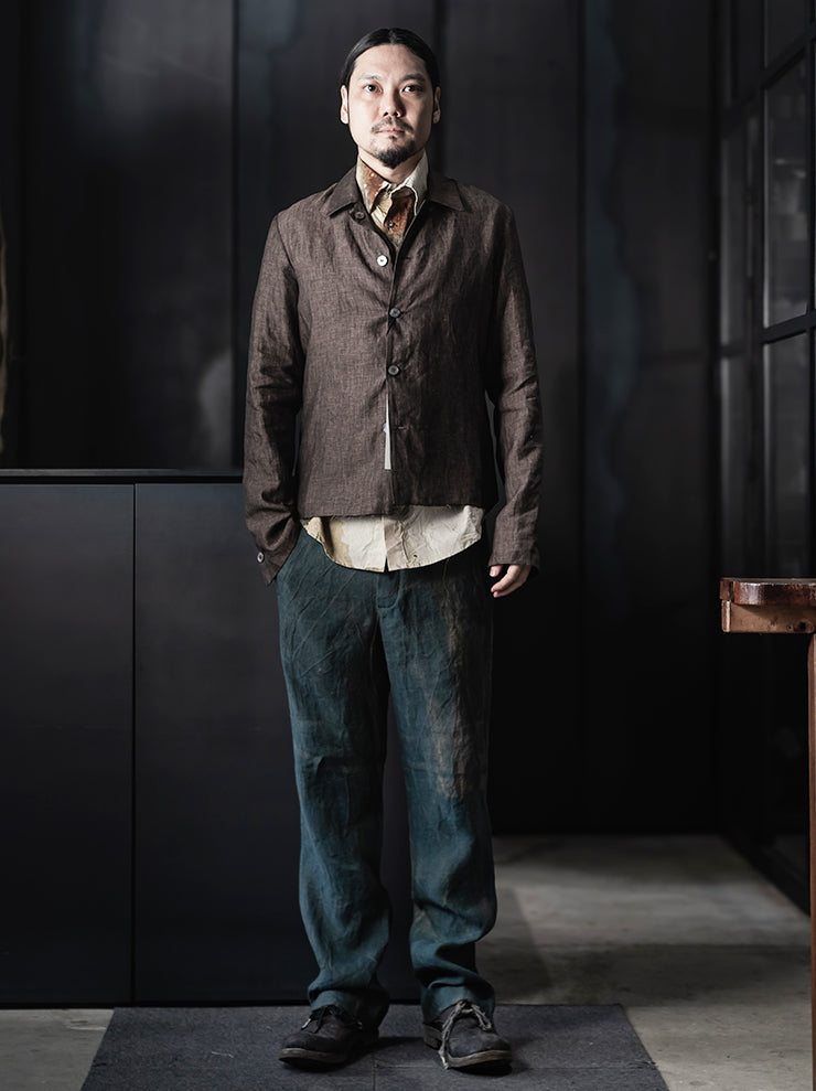 K’ANG <br>Unisex reversible shirt jacket / DARK BROWN + DARK GREY