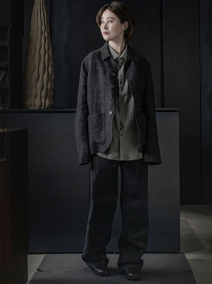 K'ANG<br> MENS WORKER / ELBOW PROTECT PATCH JACKET / OFF BLACK