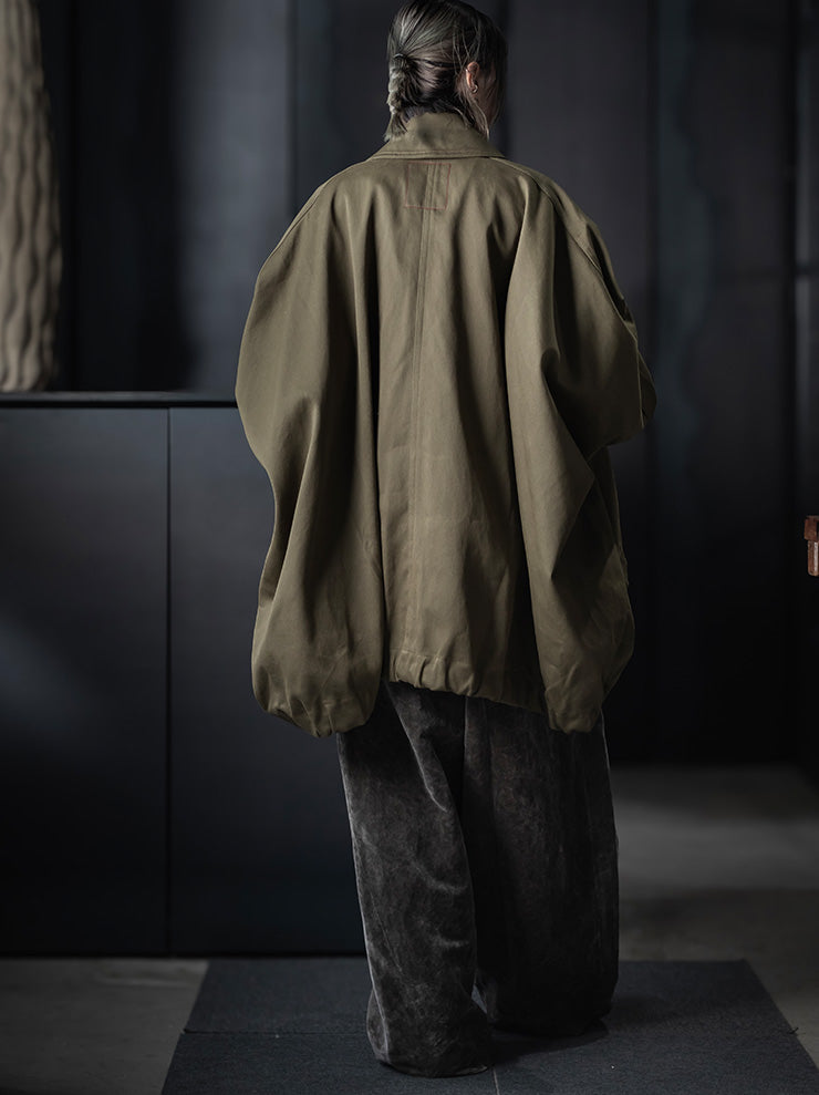 UMA WANG<br>WOMENS OVERSIZED JACKET / DARK GREEN