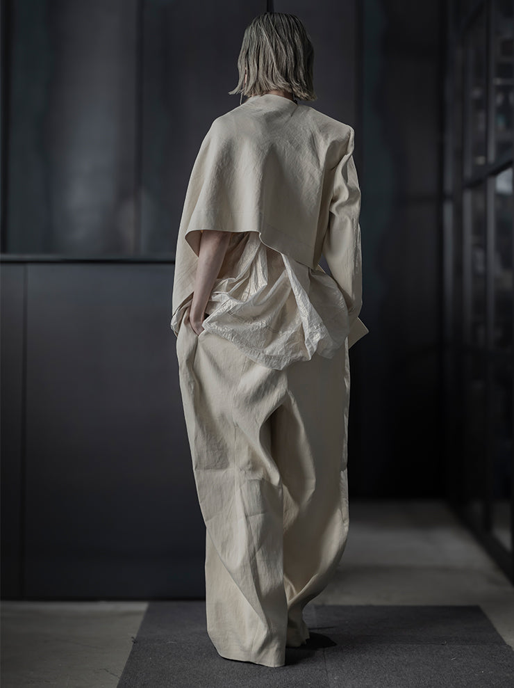 UMA WANG<br> WOMENS ASYMMETRIC JACKET / OFF WHITE