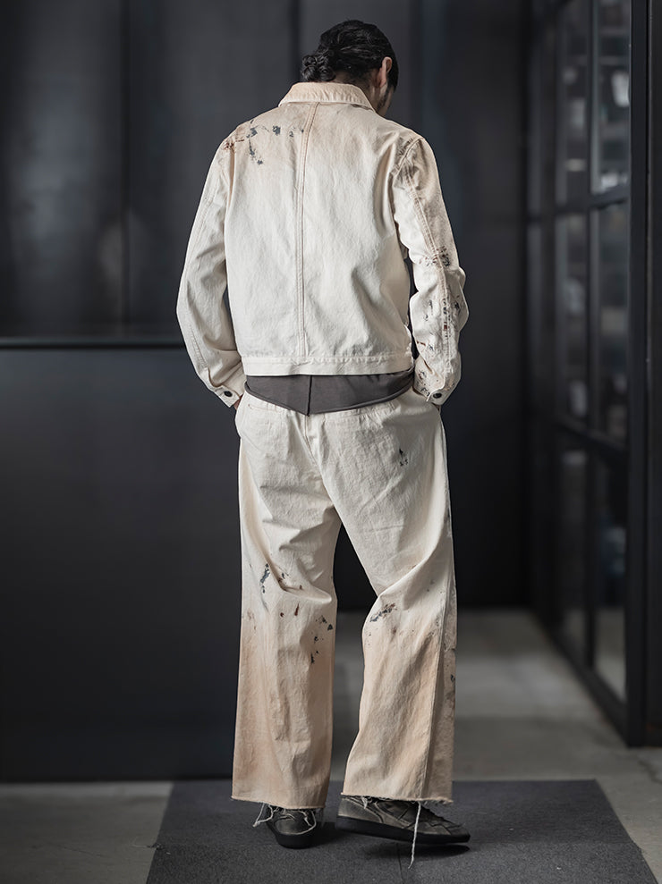 individual sentiments<br />UNISEX ペイントトラウザー / ECRU