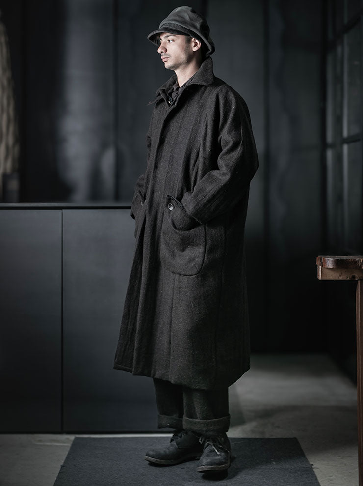 GATHERING<br>UNISEX FARMER COAT / BLACK BROWN