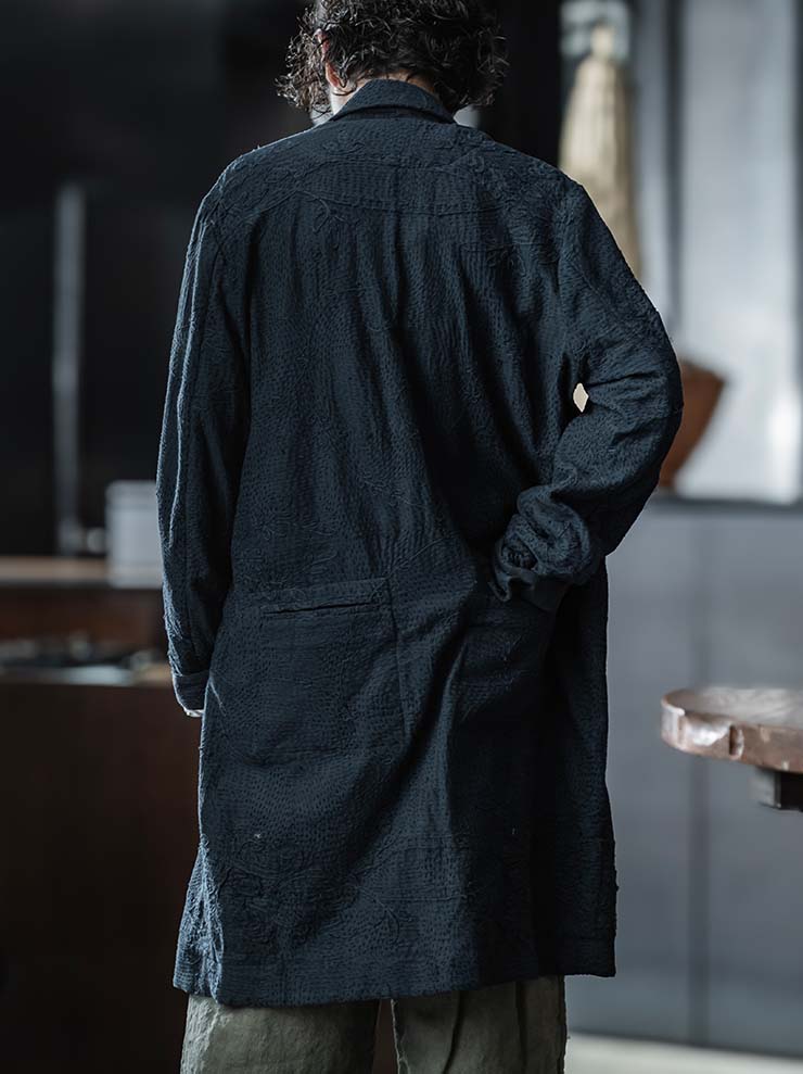 By Walid<br> MENS PACHO COAT / INDIGO / SIZE M