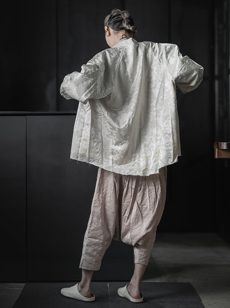 COMMUNS<br>WOMEN'S SILK COTTON JACKET / Dusty Pink Stripes