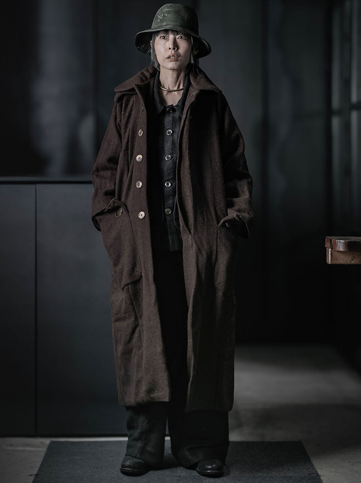 GATHERING<br>UNISEX FARMER COAT / BROWN