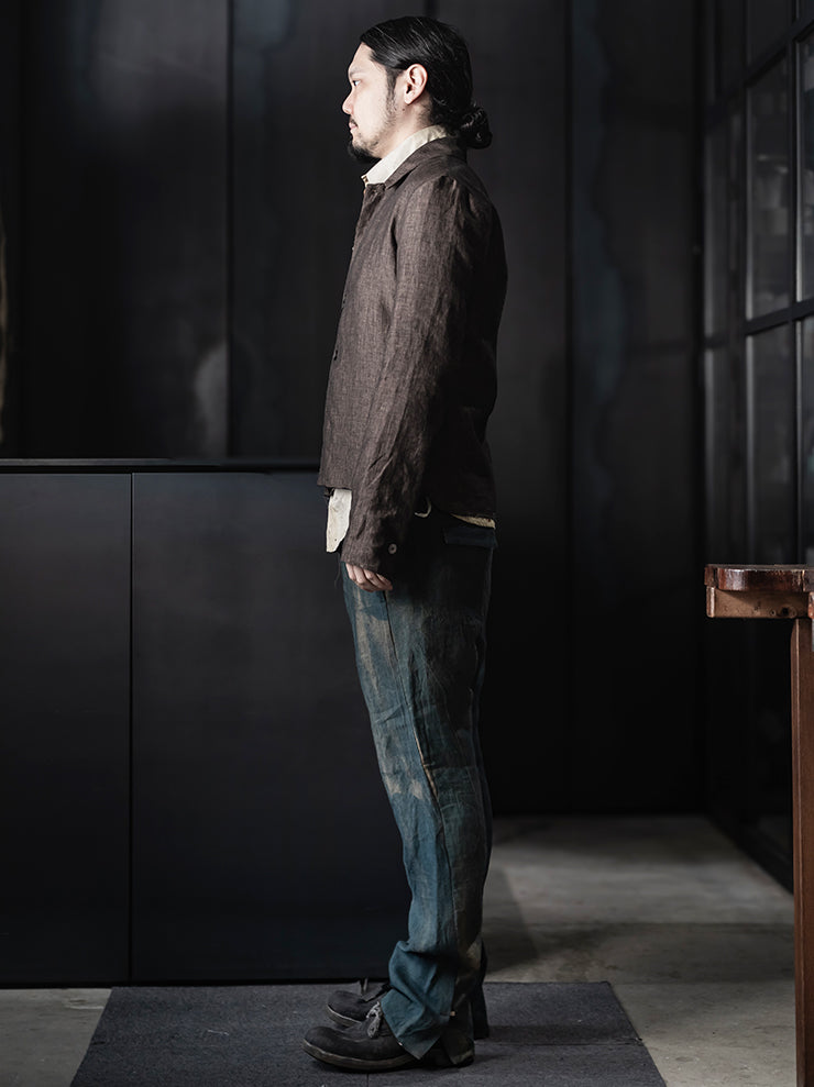 K’ANG <br>Unisex reversible shirt jacket / DARK BROWN + DARK GREY