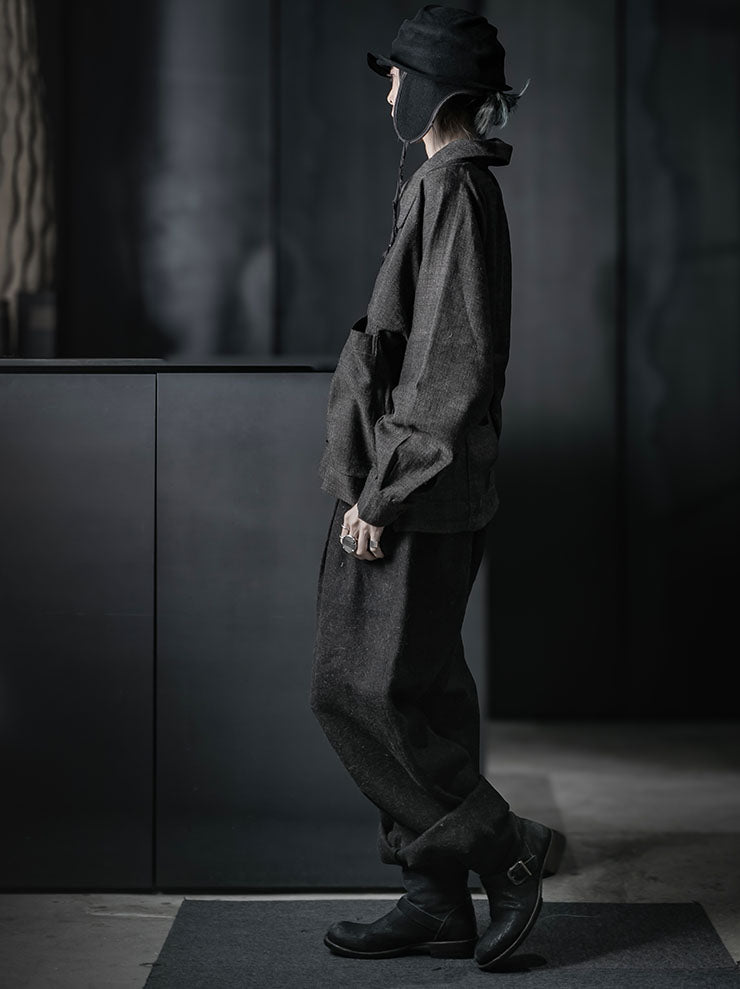 GATHERING<br>UNISEX FARMER JACKET / BLACK AND GREY
