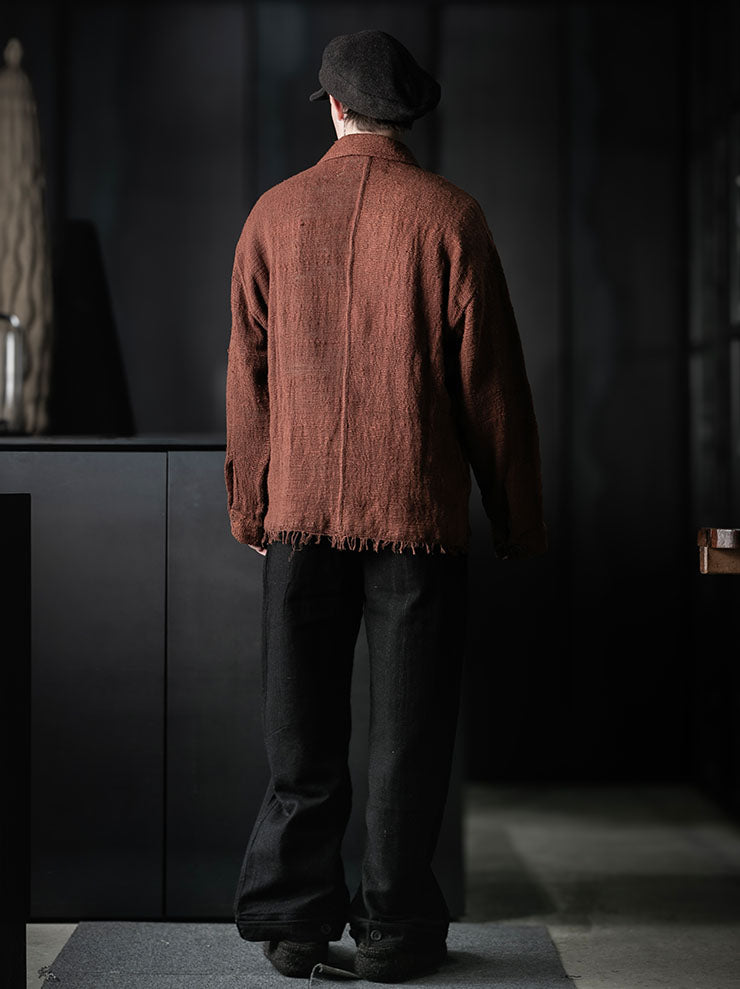 toward(s)<br>2 PLEAT PANTS IN DRIZZLE WEAVE WOOL / IRON INK BLACK