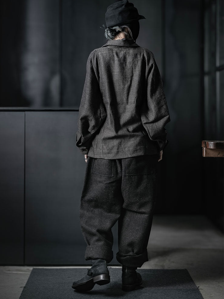 GATHERING<br>UNISEX FARMER JACKET / BLACK AND GREY