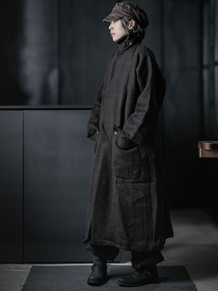 GATHERING<br>UNISEX FARMER COAT / BLACK BROWN
