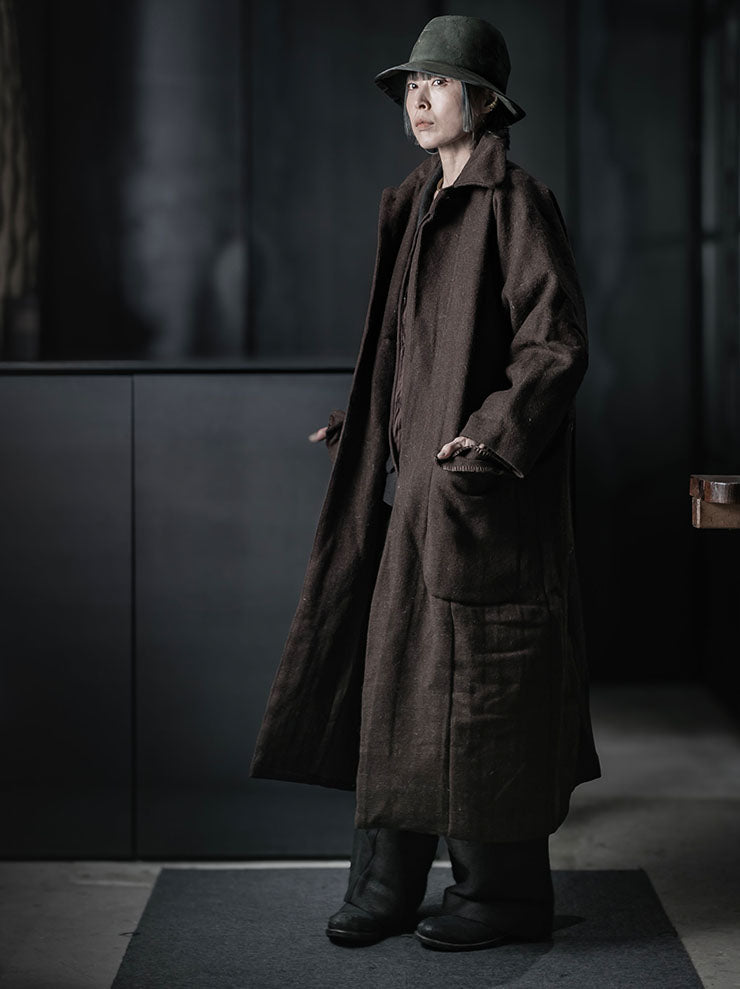 GATHERING<br>UNISEX FARMER COAT / BROWN