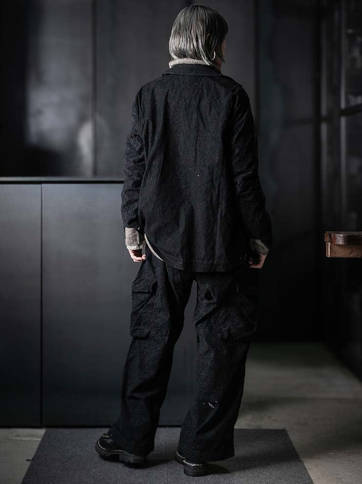 MONAD<br> Simmons Cargo Drawcord Pant / Black Overdye