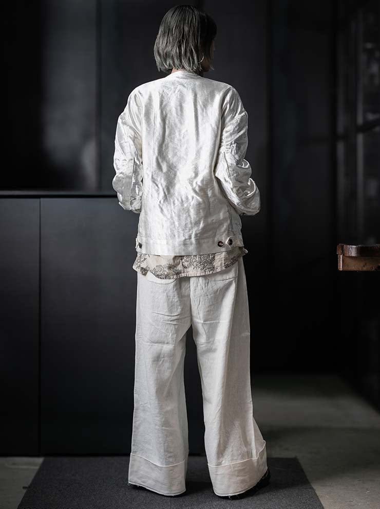 MONAD<br> Lewis Relaxed wide leg Drawcord Pant / Natural/Undyed