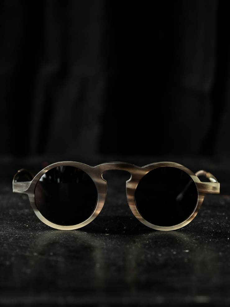 UMA WANG × RIGARDS <br>Water Buffalo Horn x Beta Titanium Sunglasses / CAMO