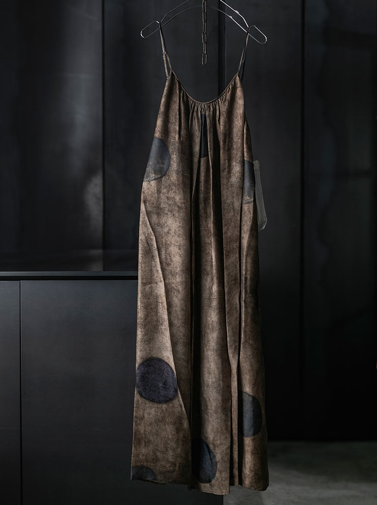 UMA WANG<br>WOMENS ASHEL DRESS / BROWN/BLUE