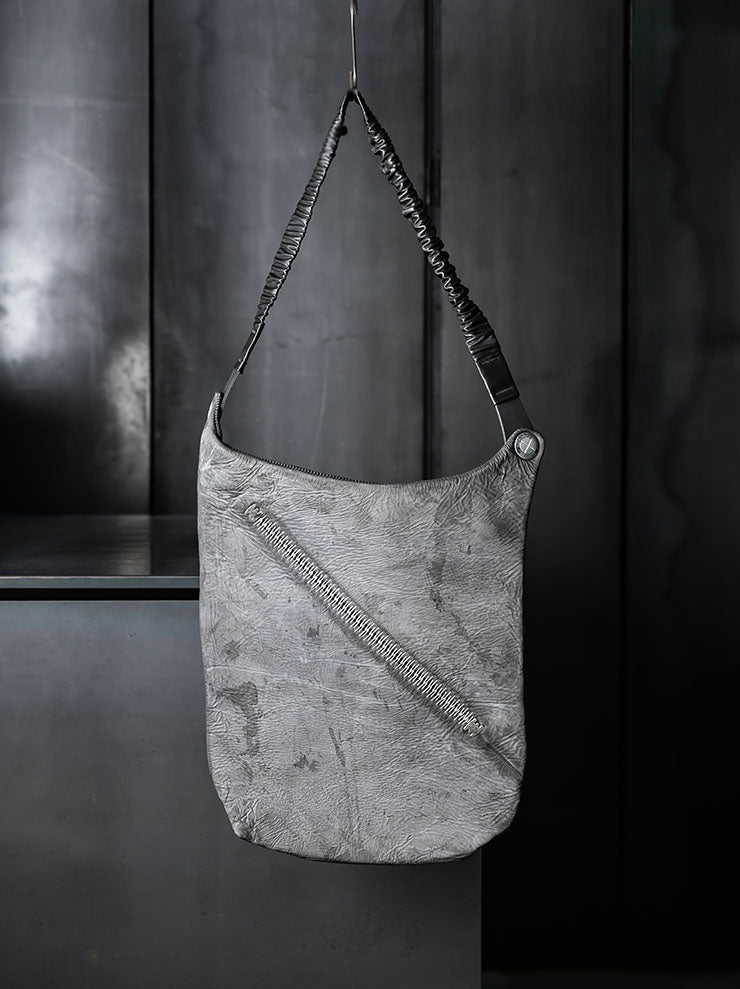 ISAAC SELLAM EXPERIENCE<br> Bonded Leather Messenger Bag / PLOMB REFLECTOR