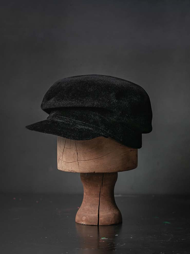 HORISAKI<br> ONE OF A KIND COLLECTION Vintage Velvet Hat OOAK25 NO.226 / BLACK