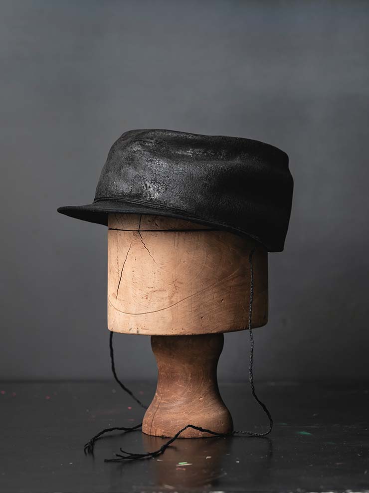 HORISAKI<br>ONE OF A KIND COLLECTION ラビットファーフェルトチンストラップ付きハット OOAK25 NO.59 / BLACK HB