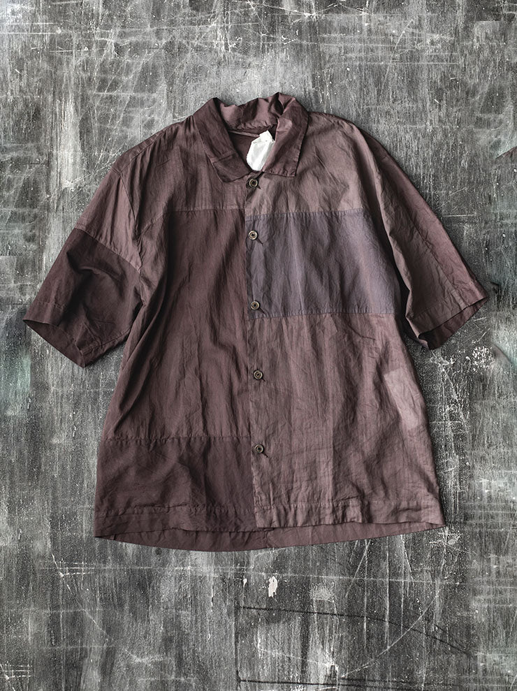 ATELIER SUPPAN, MENS Short Sleeve Patchwork Shirt