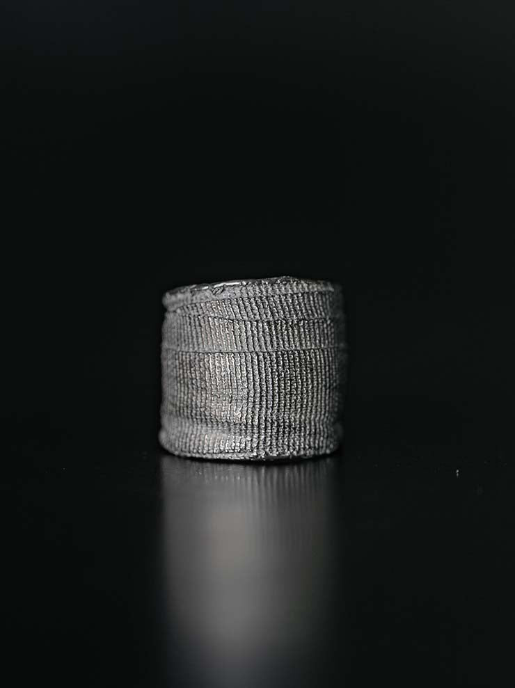 DETAJ<br> 2-BANDAGE SILVER RING / 2-VTGR01 / VINTAGE WHITE