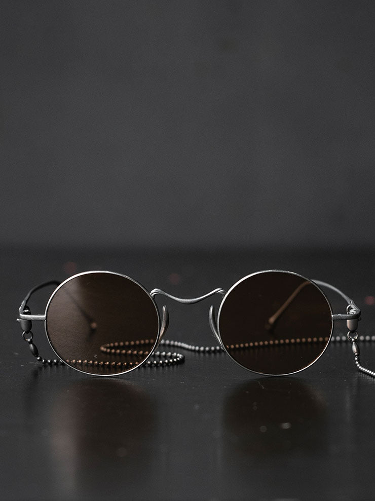 RIGARDS × UMA WANG<br>TITANIUM フレームサングラス / SILVER ANTIQUE / RG00UW14