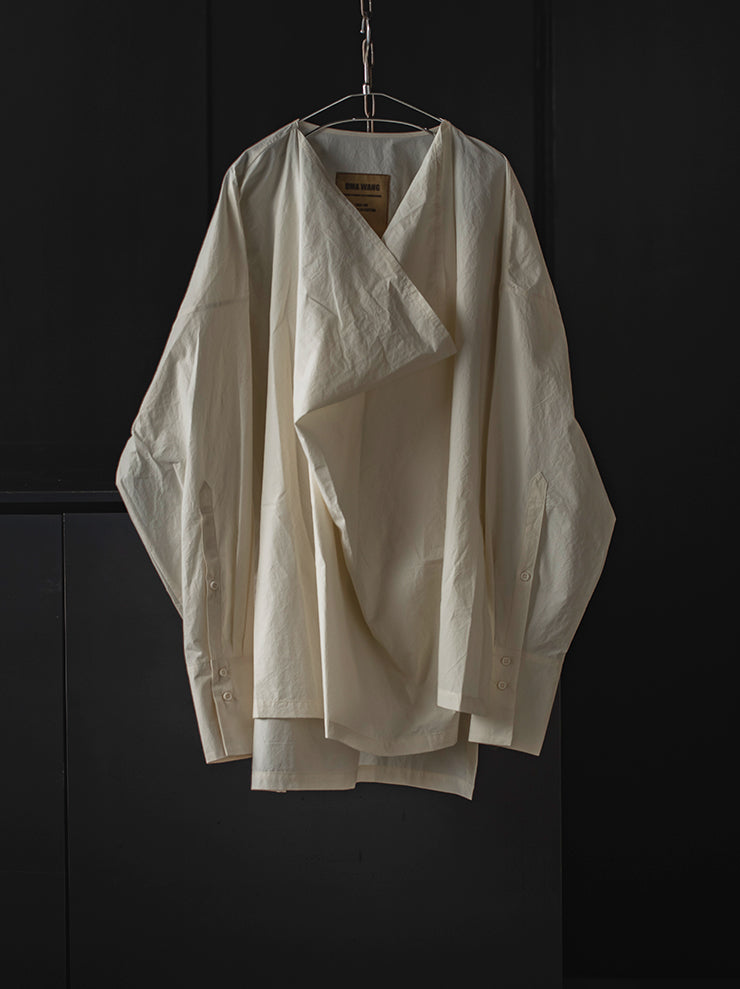UMA WANG<br> WOMENS PULLOVER SHIRT / OFF WHITE