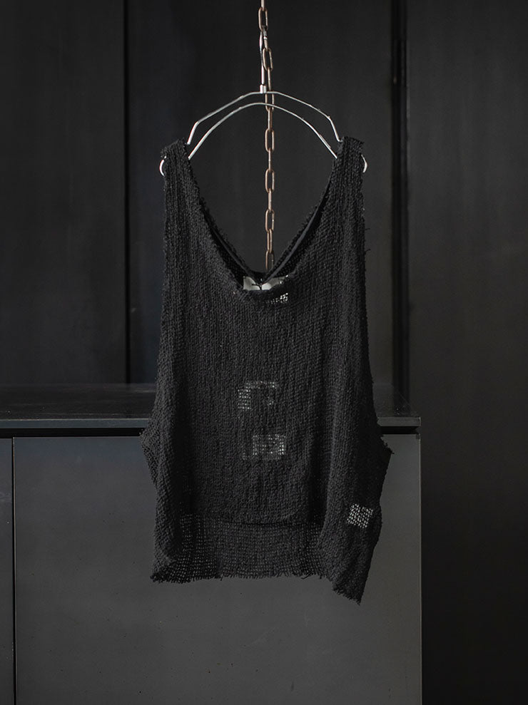 ISSEY FUJITA<br>WOMENS ローゲージタンクトップ / BLACK