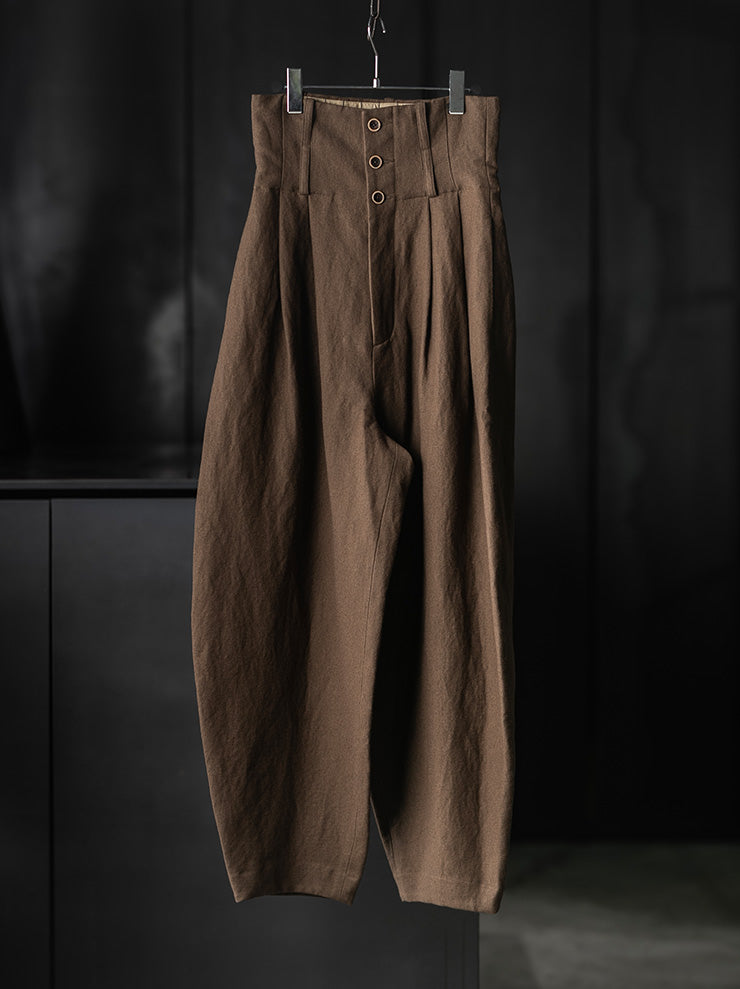 UMA WANG<br>WOMENS POLY PANTS / BROWN