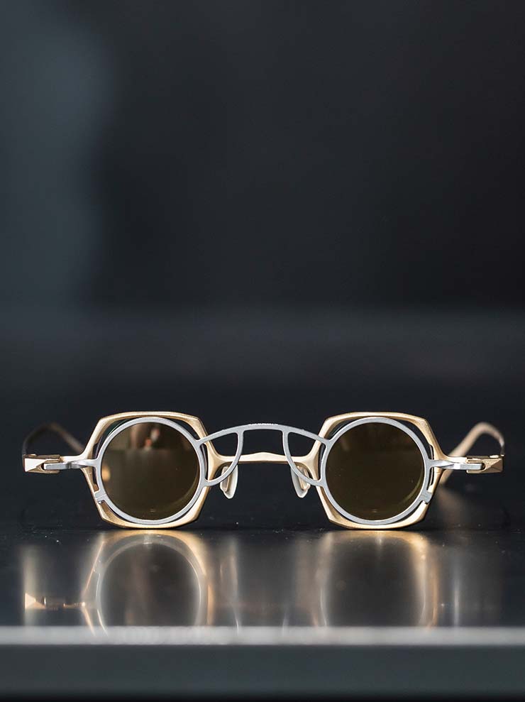 RIGARDS<br> TITANIUM & ALUMINUM frame sunglasses / GOLD FRAME x SILVER CLIP / RG1921TI