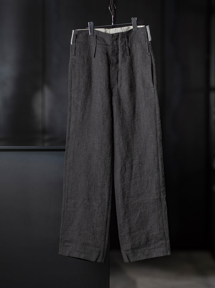K'ANG<br>UNISEX HIGH-WAIST WIDE FIT TROUSERS / DARK GREY