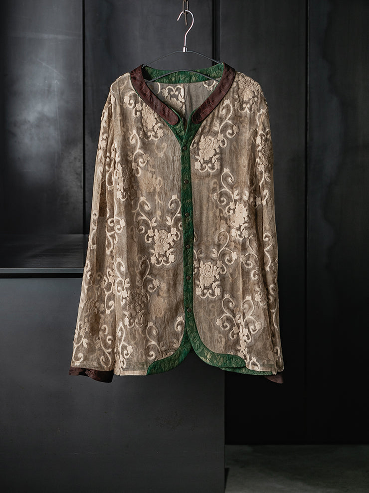 COMMUNS<br>WOMENS SILK SHIRT / Beige Flora