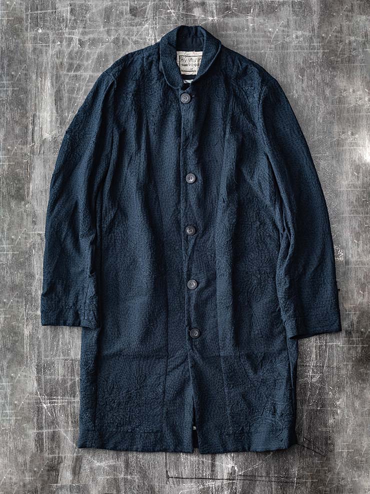 By Walid<br> MENS PACHO COAT / INDIGO / SIZE M