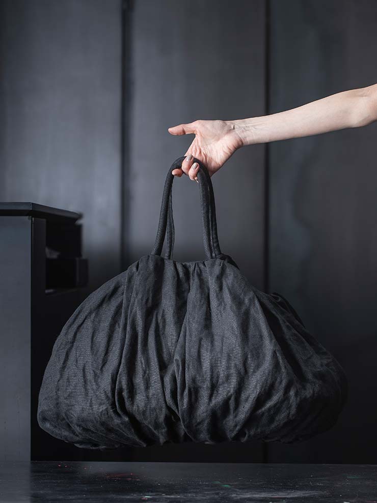 TUFORÉE<br> Linen bag / GAT LARGE / DARK BROWN