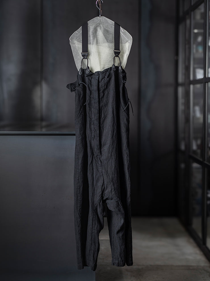 RUNDHOLZ<br> WOMENS Linen Overalls / black