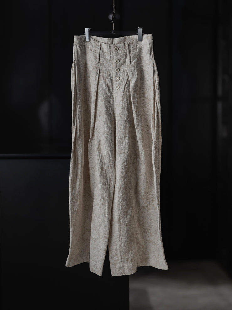 KINYAN LAM<br>WOMENS Jacquard Balloon Cut Trousers / Raw White