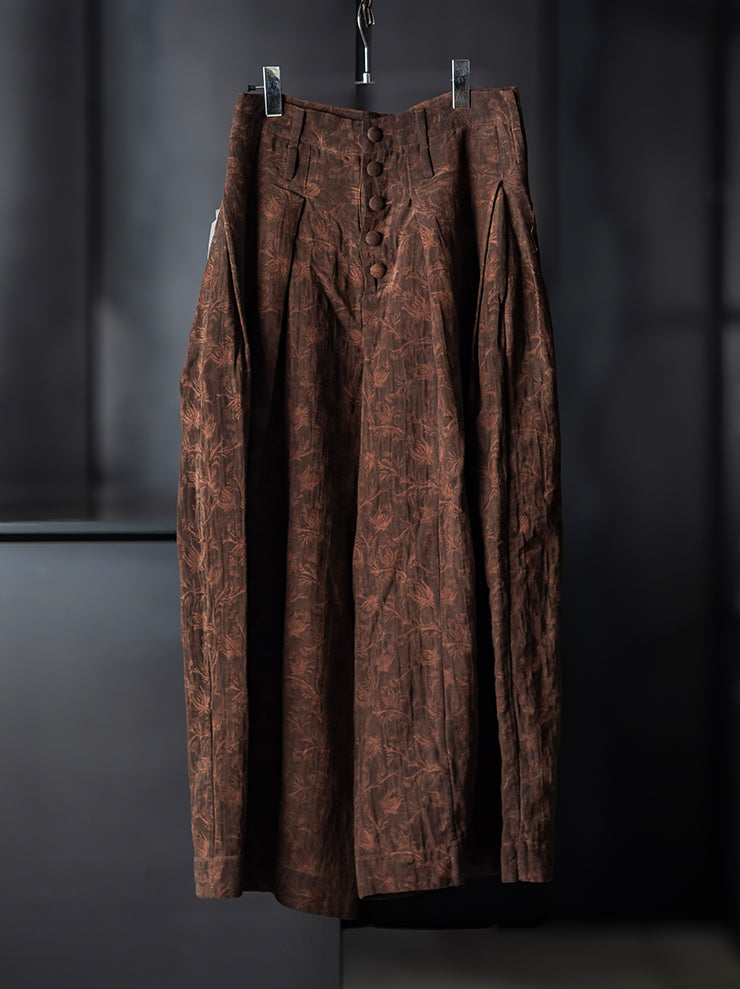 KINYAN LAM<br> WOMENS Natural Dye Jacquard Balloon Trousers / BROWN