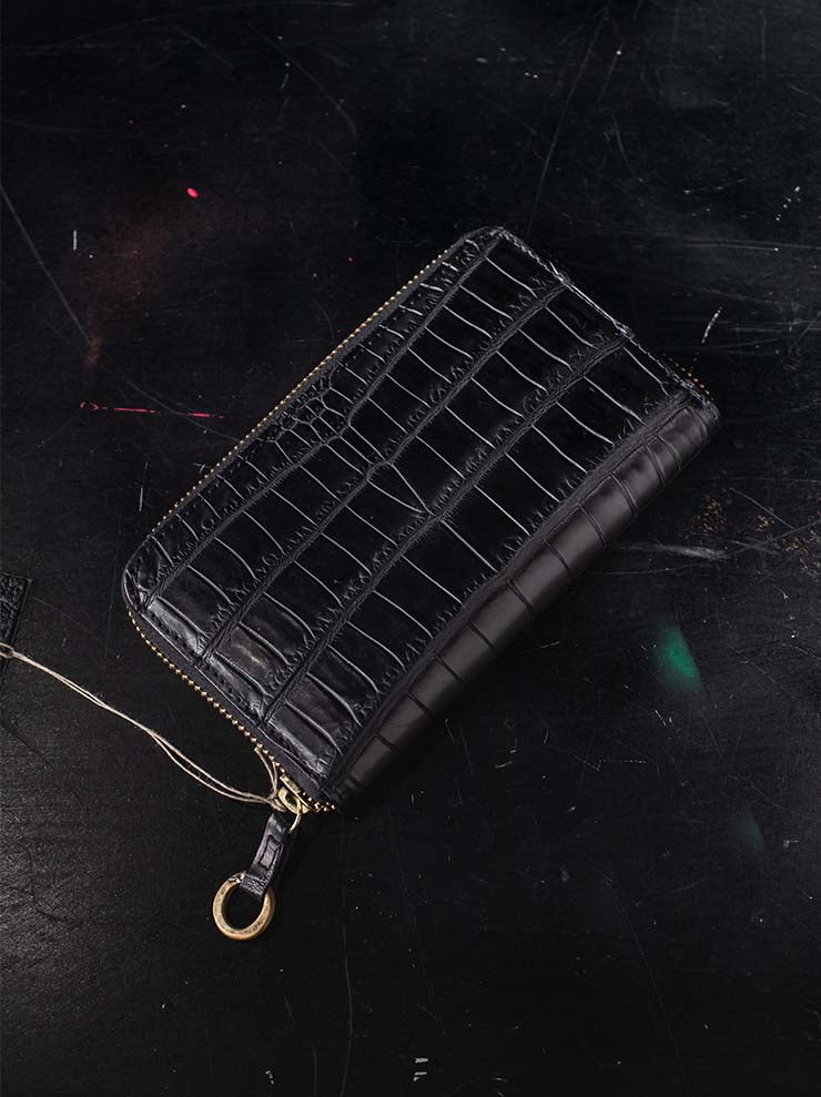 tagliovivo<br> Zip wallet L CROCODILE / BLACK