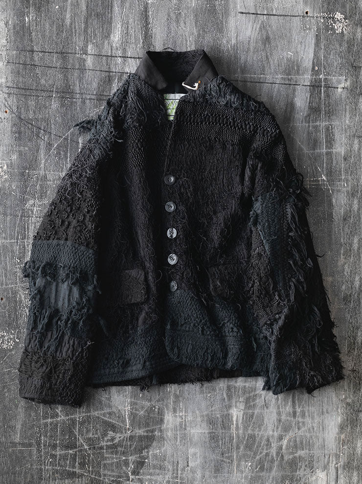 By Walid<br>UNISEX BEAU JACKET / BLACK & BLUE / SIZE S