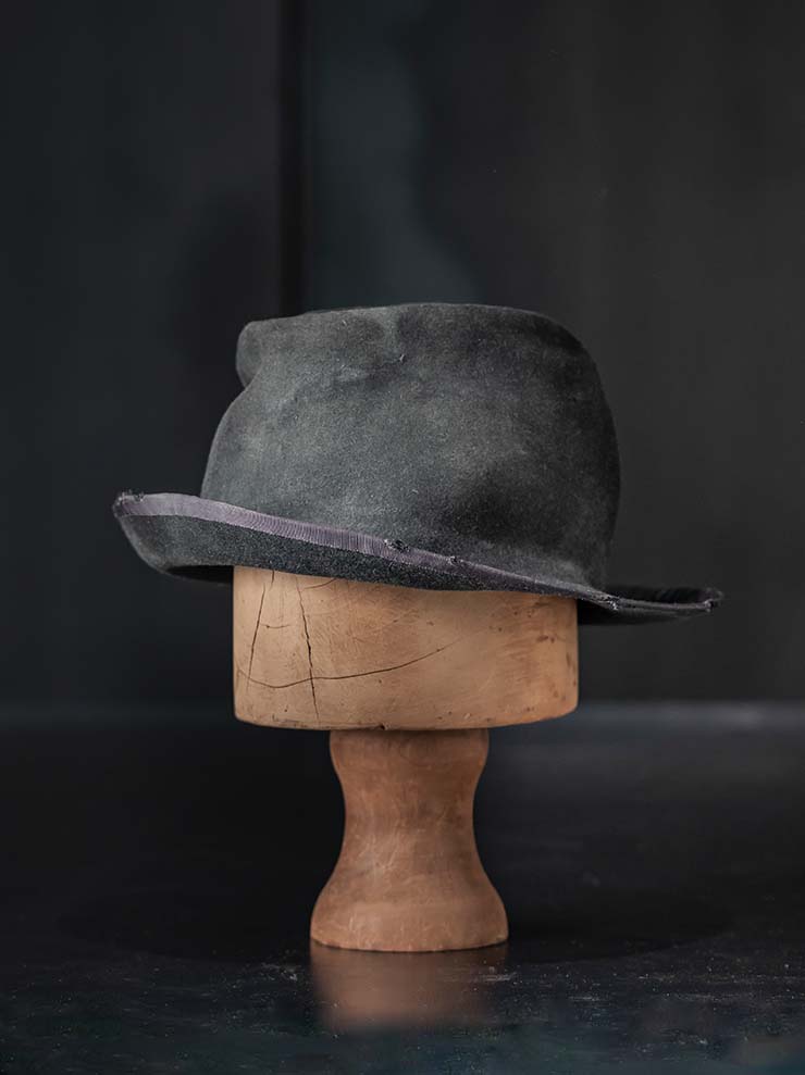 HORISAKI<br> ONE OF A KIND COLLECTION RABBIT FUR FELT HAT OOAK24 NO.76 / GREY