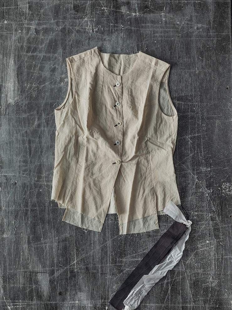 ATELIER SUPPAN<br> WOMENS Tea dye buttoned tops