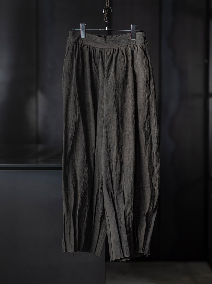 CHIAHUNG-SU<br>UNISEX HAND DYED PLEATED WIDE TROUSER / UNEVEN GREY