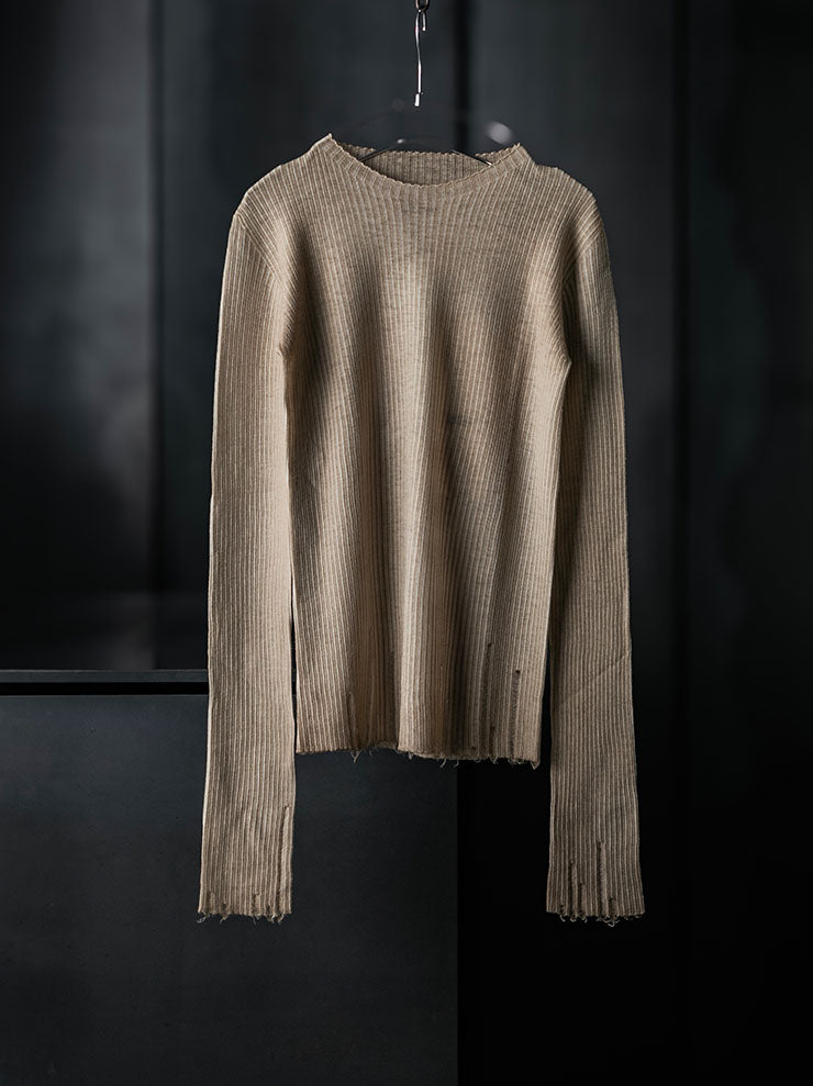 UMA WANG<br>WOMENS LONG SLEEVE TOP / TAN