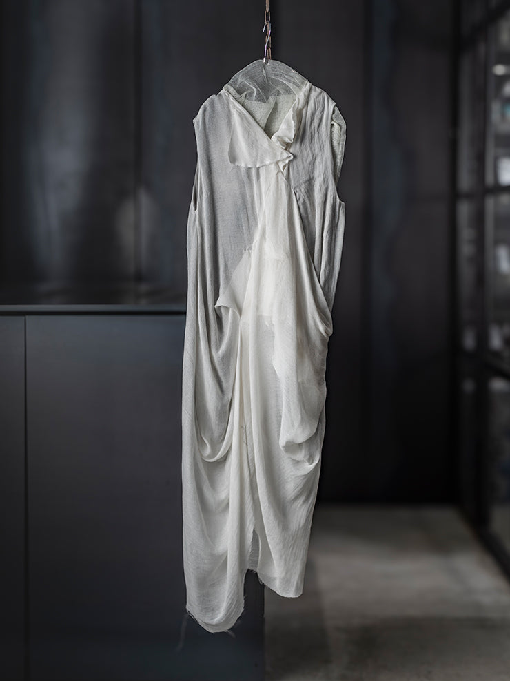 CHIAHUNG-SU<br> WOMENS HAND WOVEN STRAPPING DRESS / WHITE